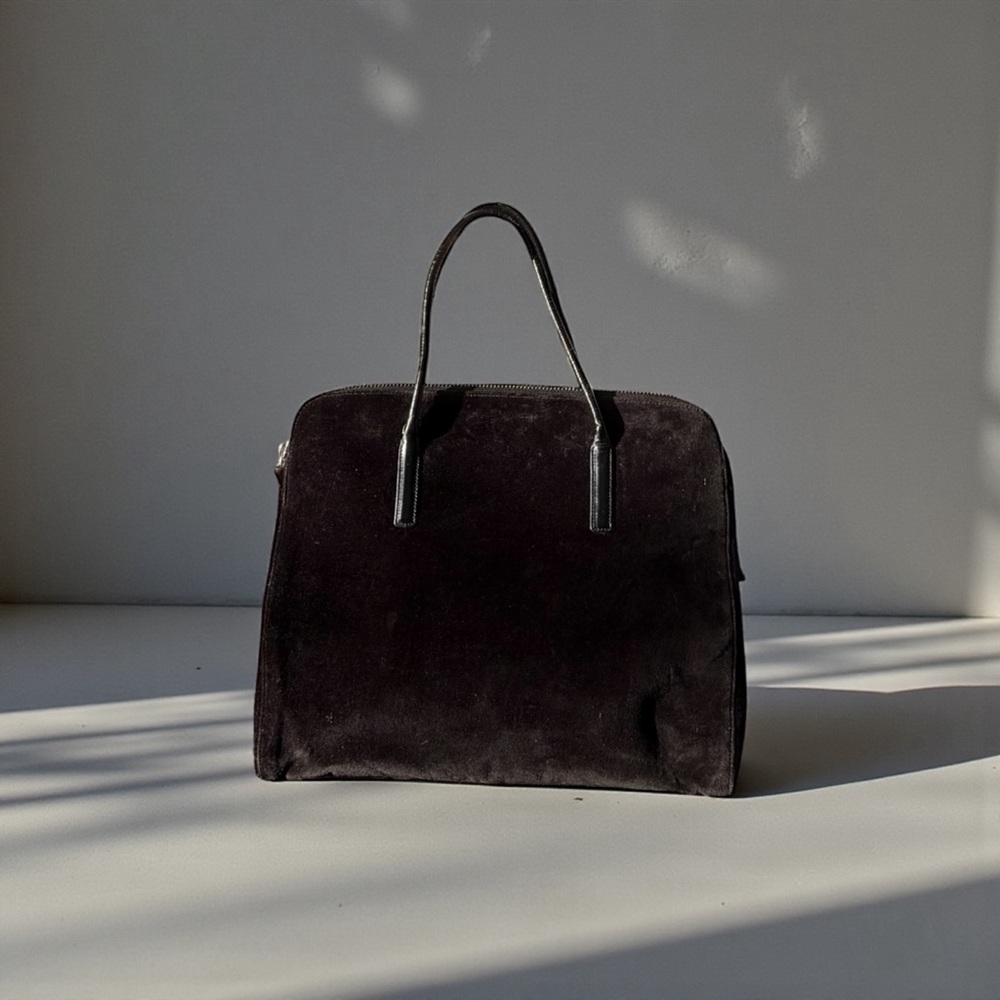 Prada Vintage Velluto Black Velvet Top Handle Bag